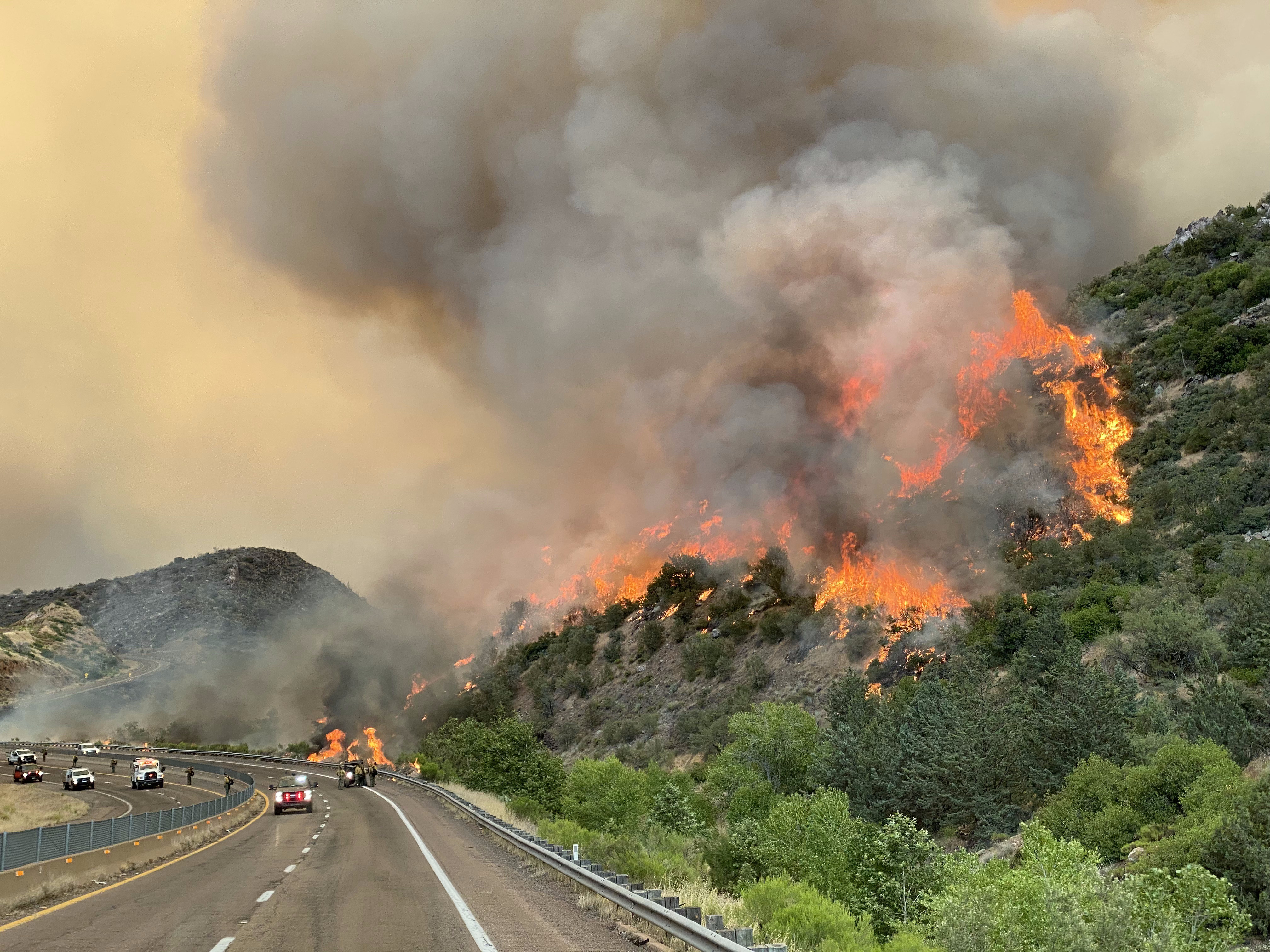 Firefighter fighting fire